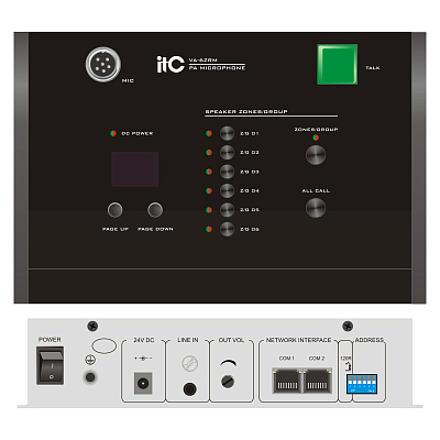 картинка ITC VA-6ZRM Аварийная микрофонная консоль на 6 зон с возможностью каскадирования от компании Intant